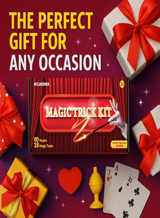Atlasonix Magic Kit | Magic Kit for Kids Age 6-8, Kids Magician Starter Kit & Accessories 80+ Magics, Beginner Trick Set with Props - Fun Learning Gift for Boys and Girls - Image 5